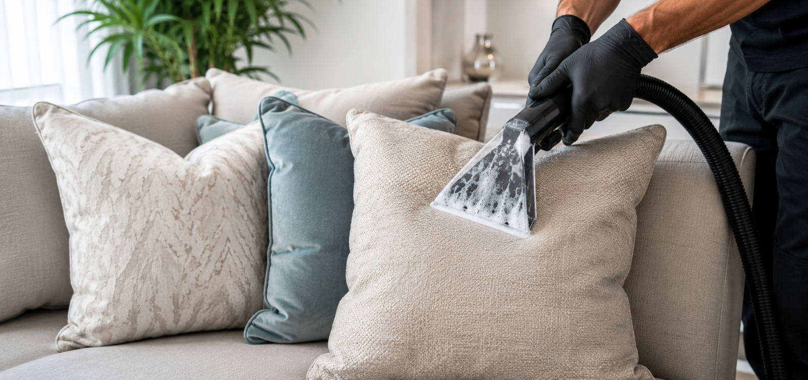 Professional cushion cleaning service in Lucknow by HygiGuard Solutions